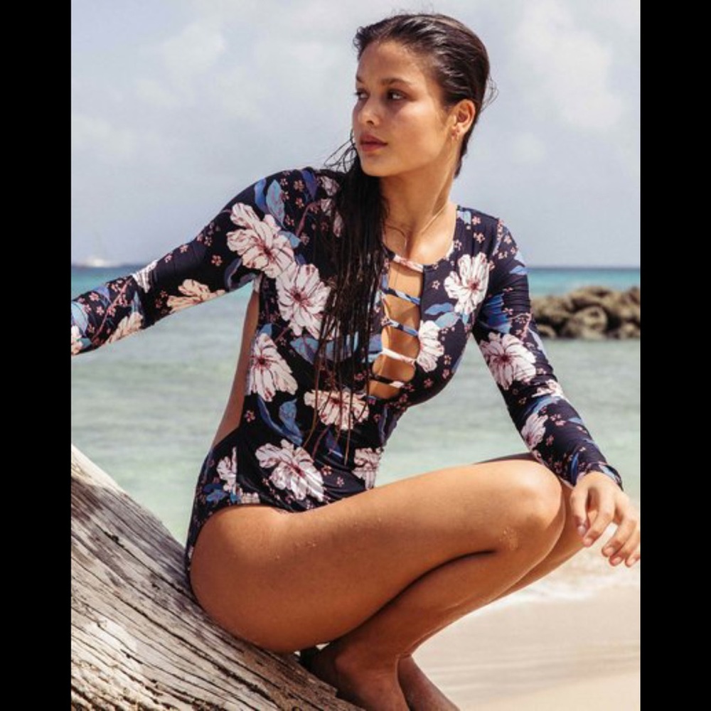 Billabong Calm Shores Floral Long Sleeve Bodysuit